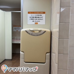 通常の女性のお手洗の中のおむつ替えシート