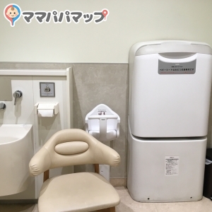 オムツ台の横にゴミ箱設置あり