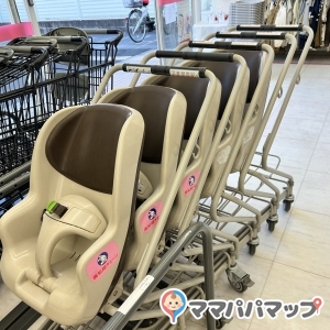 2ヶ月から使用可、リクライニングもできます。材質は固い。