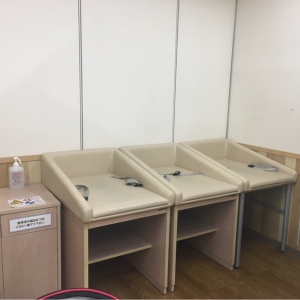 ３つあります。一番手前だと丸見えになるので気になる方は一番奥を使う必要がありそうです。