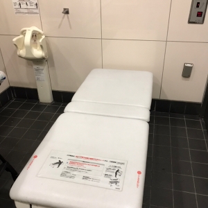 多目的トイレに、開閉式の台があります(^.^)台の出し入れも簡単でした！