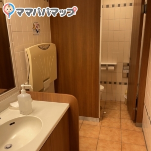 個室の壁と手洗い場の間にあるため横からしか替えられずやりにくい。