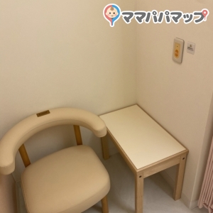 荷物置きのテーブルと、緊急呼び出しボタンが両個室についています。