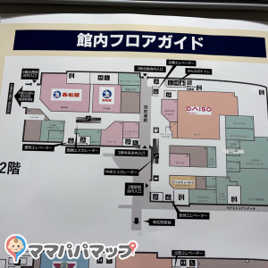 地図の右上の方に赤ちゃん休憩室あります！