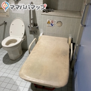 写真は男性用トイレ側。色々なシミが付いています。　女性用トイレ側にももう一つあるようです。