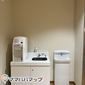 ミルク用のお湯、洗面台