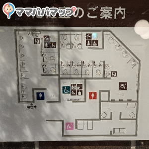 化粧室の案内図です。