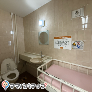 通常の女性のお手洗の中のベビーベット