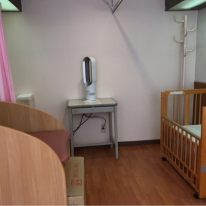 ダイソンの扇風機がありましたが固定されており、赤ちゃんには当たらず私の顔にだけ当たる高さでした