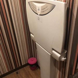 女子トイレの一室におむつ台あり