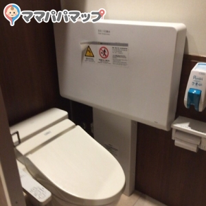 狭い個室の中にオムツ台があります。