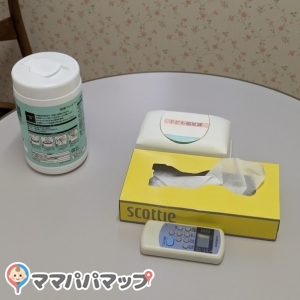 ティッシュなどの衛生グッズも用意されてました