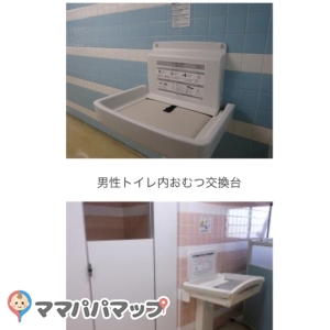 おむつ替えは、おしっこは広場内で可能ですが、うんちはトイレを使ってください