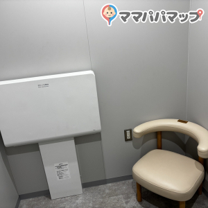 授乳室内にオムツ交換台、椅子あり。ゴミ箱はありません。