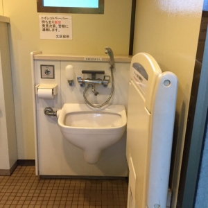 西ヶ原みんなの公園 雑木林と土の広場脇 多機能トイレのオムツ替え台情報 画像3
