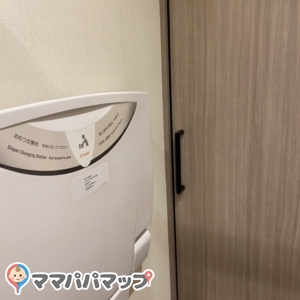 オムツ台を広げると入り口に背中を向けておむつ替えする感じになるので他の人は入りにくいかな