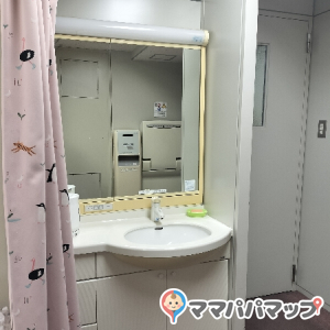 洗面台付き、石鹸ありのため清潔に授乳が可能