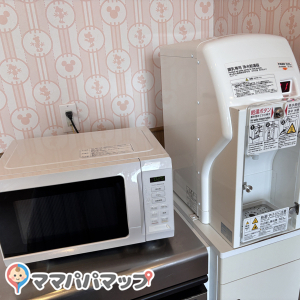 電子レンジと調乳用のお湯